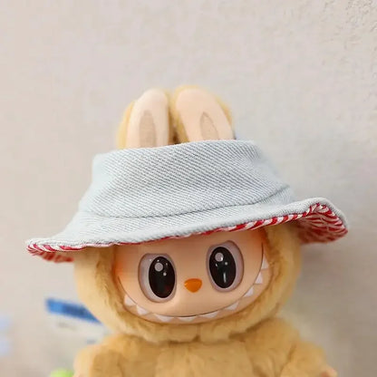 For 17cm LABUBU hat sit party macaron outfit doll bucket Hat Cute Doll Accessories Kids Girls Toys