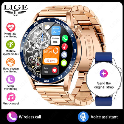 LIGE 2026 Voice Calling Smart Watch Men 1.38" HD IP68 Waterproof Sports Fitness Watches New Man Women Smartwatch For Android iOS