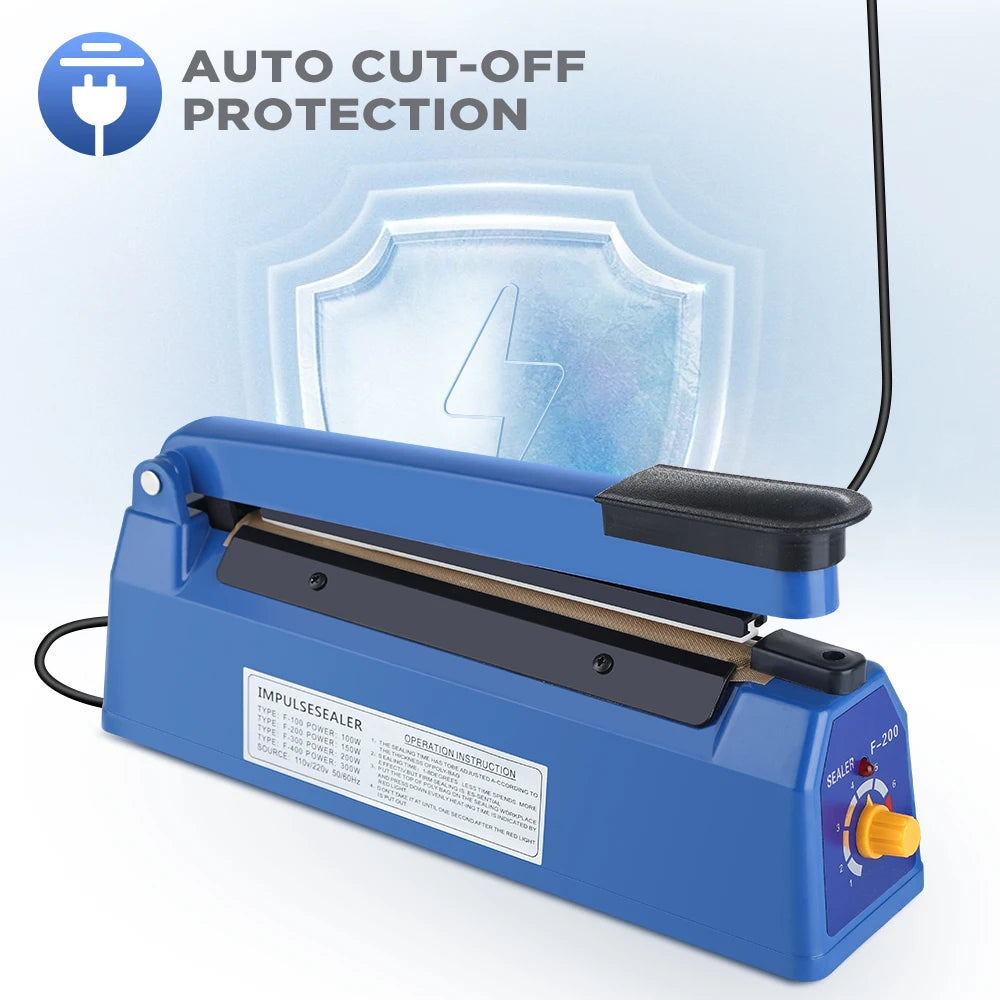 280/200mm 110/220V Heat Seal Machine Household Impulse Vacuum & Power Suction Food Meat Plastic Bag Sealer Kitchen Fruit Storage