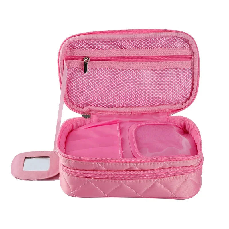 Women's cosmetic bag Double layer Waterproof makeup bag travel essentials organizer large capacity Multifunction toiletry bag