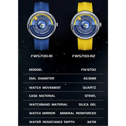 Mark Fairwhale 5700 Luxury Earth Men's 2025 Quartz Watches Sport Waterproof Men Wristwatch Innovative Hands Clocks reloj hombre