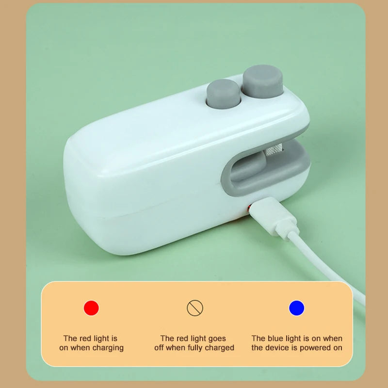 Mini Heat Sealer 2 in 1 Rechargeable HandheldBag Sealer With Cutter Magnet Bag Resealer Machine for Plastic Bags Snack Bags