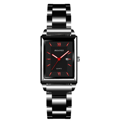 Fashion Mens Business Watches for Men Rectangle Stainless Steel Quartz Wrist Watch Man Casual Leather Watch relogio masculino