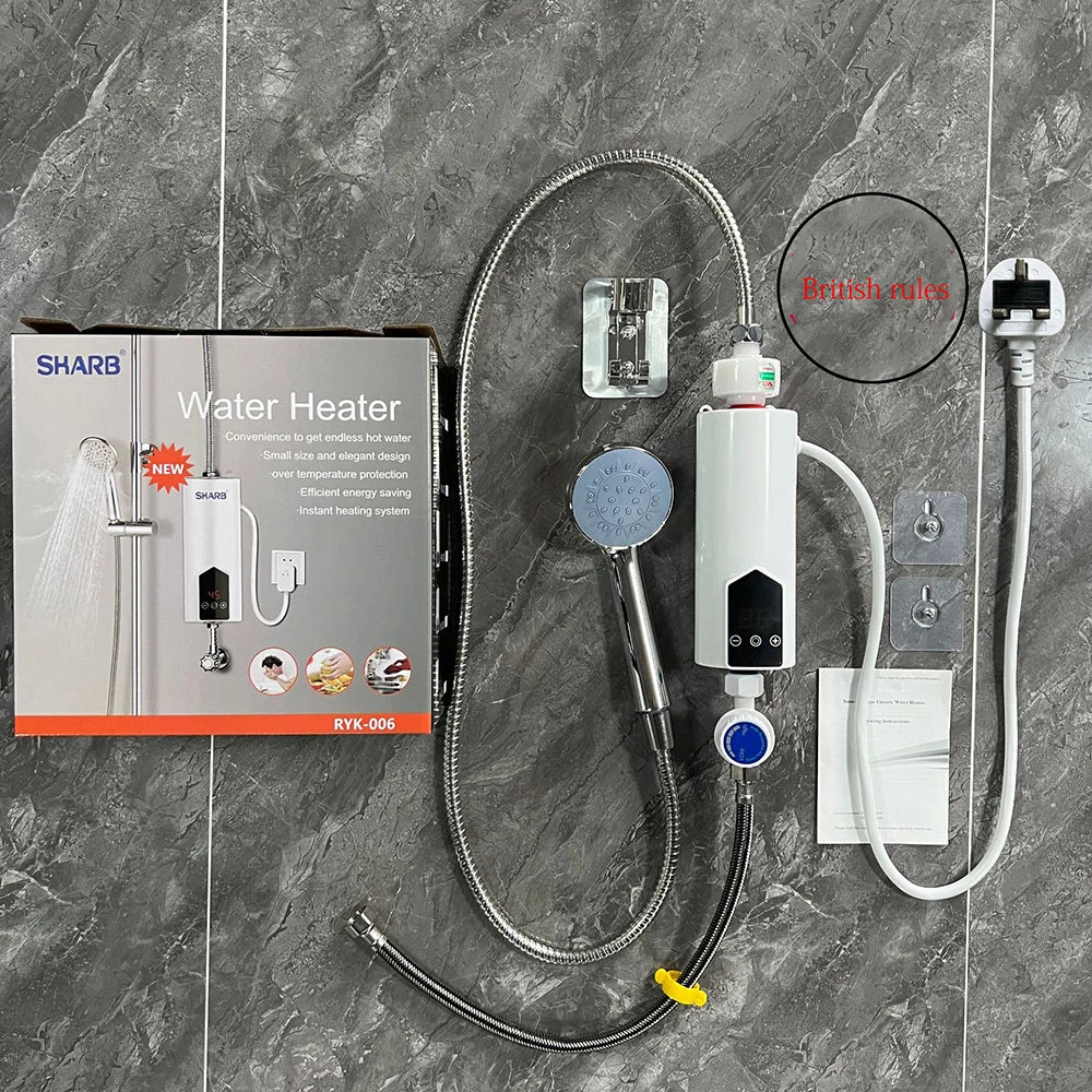 5500W 220V 110V Electric Instant Water Heater Tankless Kitchen Home Bathroom Shower Fast Hot Water LCD Digital Display 히터 순간온수기