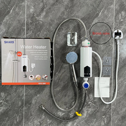 5500W 220V 110V Electric Instant Water Heater Tankless Kitchen Home Bathroom Shower Fast Hot Water LCD Digital Display 히터 순간온수기