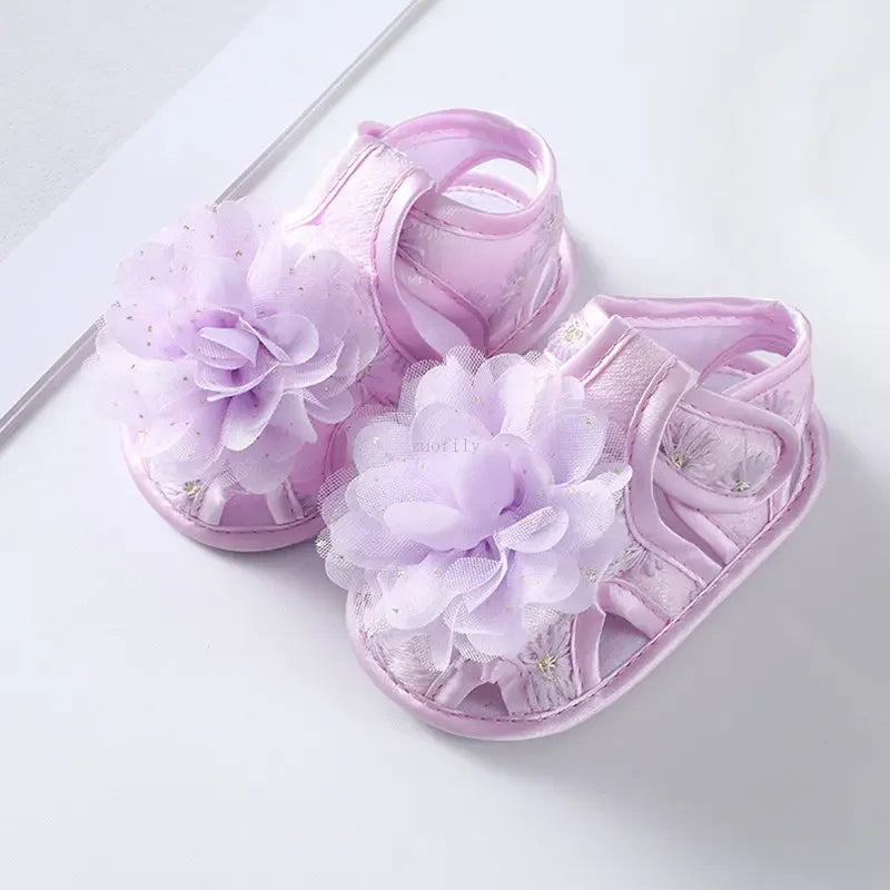 New Children Summer Clogs 0-18M Flower Newborn Infant Baby Girl Princess Bowknot Sandals Toddler Soft Crib Walkers Casual Shoes