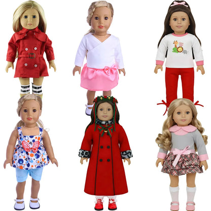 Doll Clothes Pretty Dresses Coat Daily Clothing Fashion Set For 43CM Baby Doll&18Inch American Doll,Girl Toys DIY Gifts