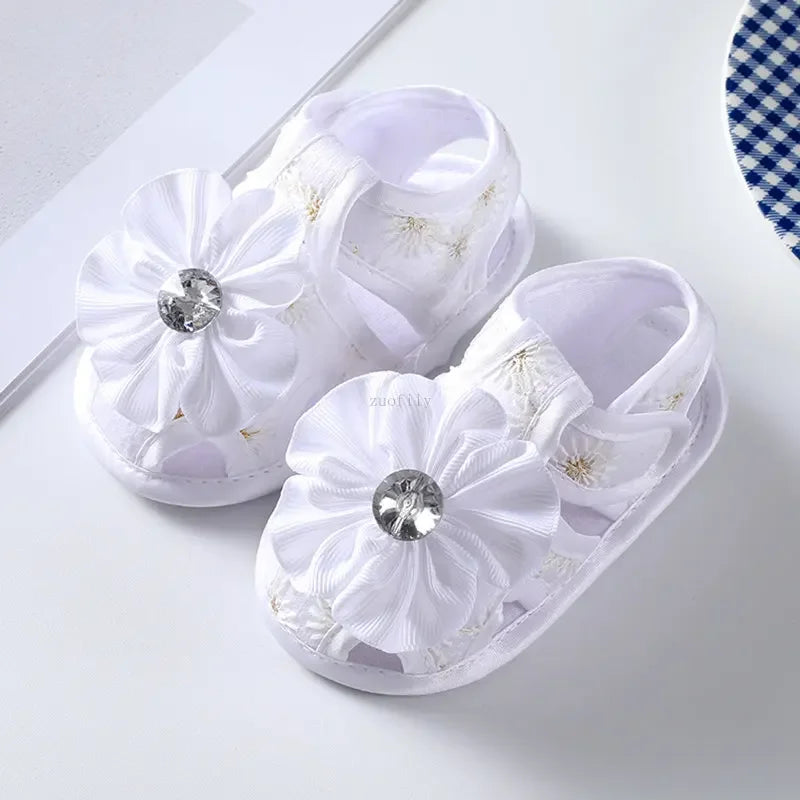 New Children Summer Clogs 0-18M Flower Newborn Infant Baby Girl Princess Bowknot Sandals Toddler Soft Crib Walkers Casual Shoes