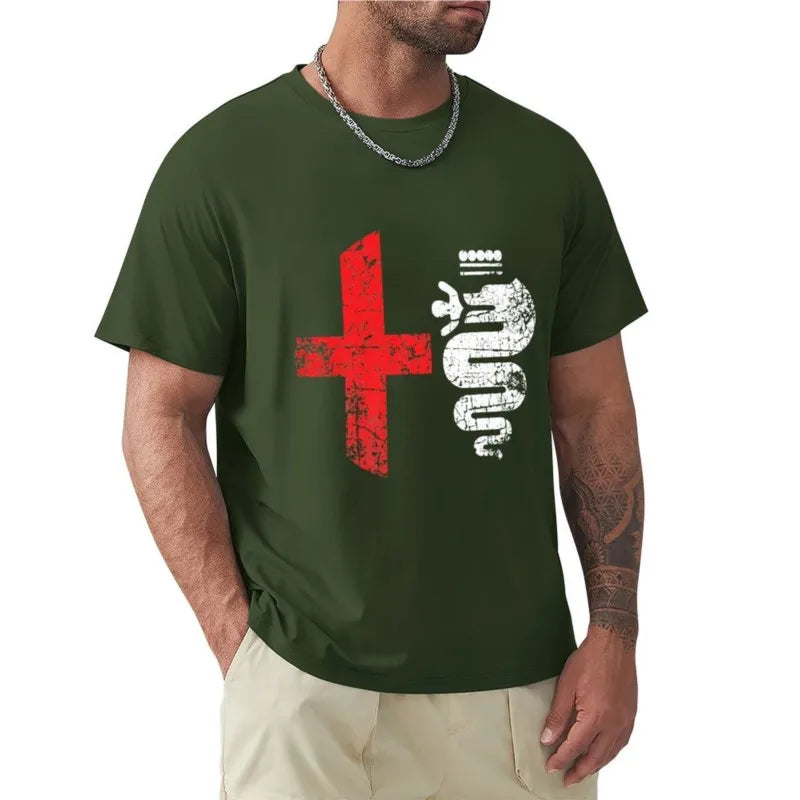 Alfa Car Drivers Stylish Grunge Logo T-Shirt boys t shirts cute tops mens t shirt