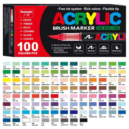 Guangna 360 288 Colors Acrylic Markers Brush Pens Fabric Rock Painting Pen Stone Ceramic Glass Wood Making school Art Supplies