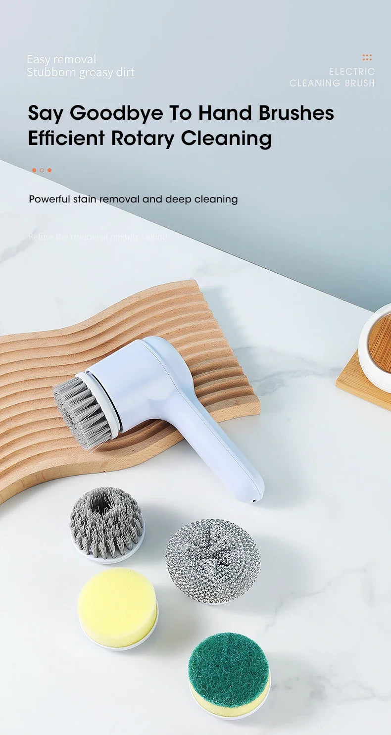 2025 Cordless Electric Spin Scrubber - 5 Brush Heads, IPX7 Waterproof, Rechargeable Bathroom Cleaner for Tile/Shower/Grout
