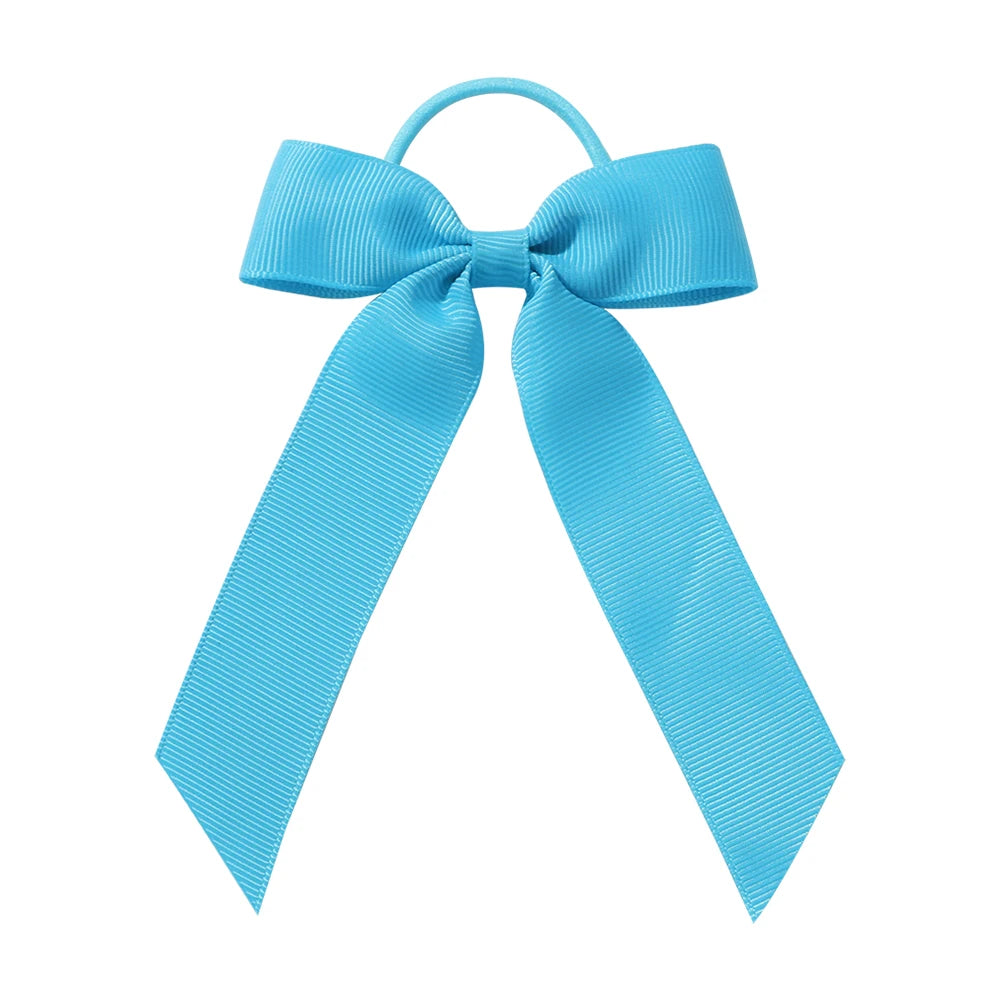 1PC Solid Color Ribbon Pigtail Hair Bows Elastic Hair Bands Holders Ties Hair Accessories for Baby Girls Infants Toddler