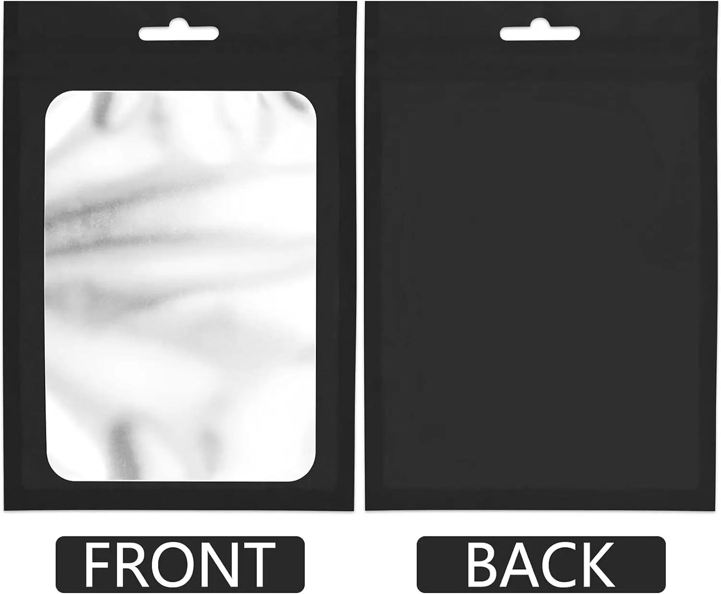 10/50 Pcs Resealable Mylar Bags, Sealable Odor Proof Foil Pouch Bag with Clear Window Jewelry Small Bussiness Packaging Supplies