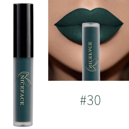 NICEFACE Nude Matte Liquid Lipsticks Waterproof Long Lasting Lip Gloss Sexy Red Velvet Lip Tint Women Makeup Cosmetics Batom
