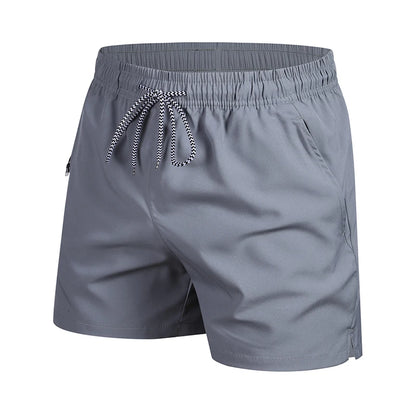2025 New Summer Men's Beach Shorts Beach New Models Solid Color Fashion Leisure Comfortable Elastic Waist Double Pockets Cool