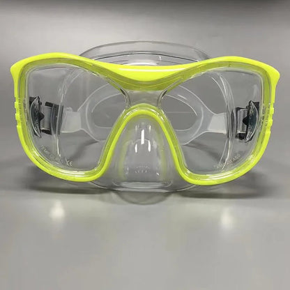 Large-Frame Diving Goggles Set: Silicone, Wide View, Tempered Glass