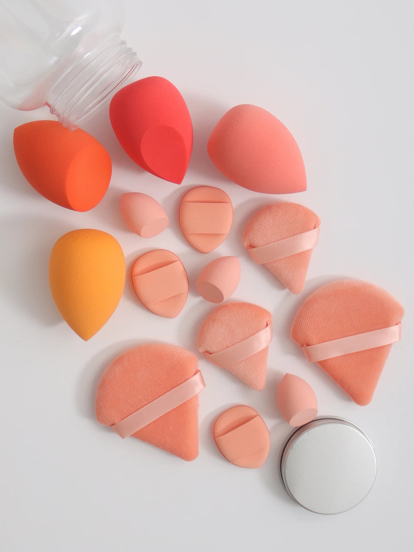 14 Piece Cosmetic Sponge Set, Cosmetic Sponge Finger Puff, Dry and Wet Foundation Make-Up Cosmetic Puff