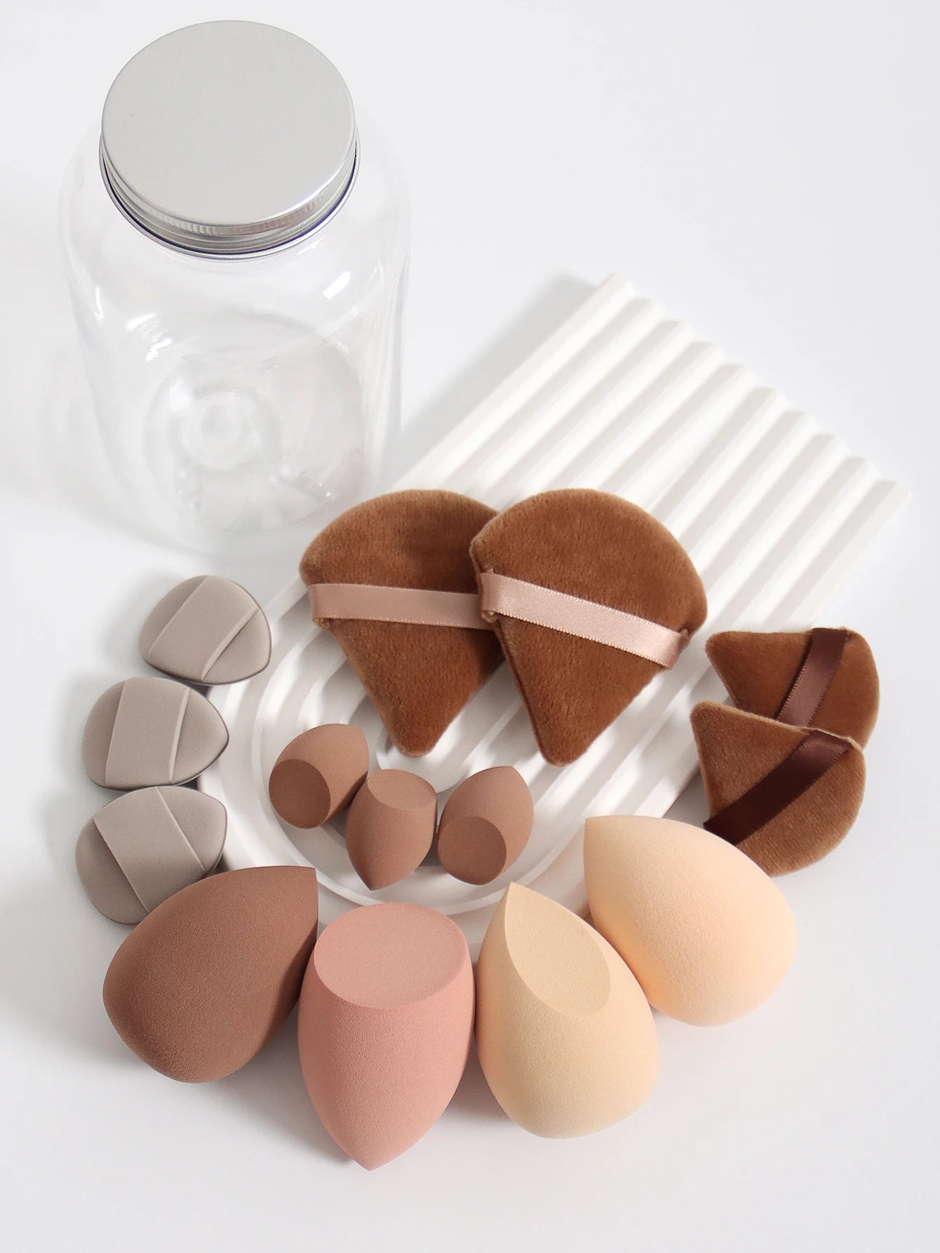 14 Piece Cosmetic Sponge Set, Cosmetic Sponge Finger Puff, Dry and Wet Foundation Make-Up Cosmetic Puff
