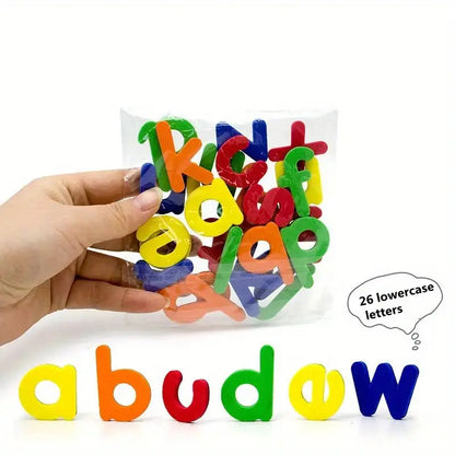 Red & Blue English Letter Magnetic Stickers Number Refrigerator Magnetic Stickers Alphabet Spelling Educational Kids Toys
