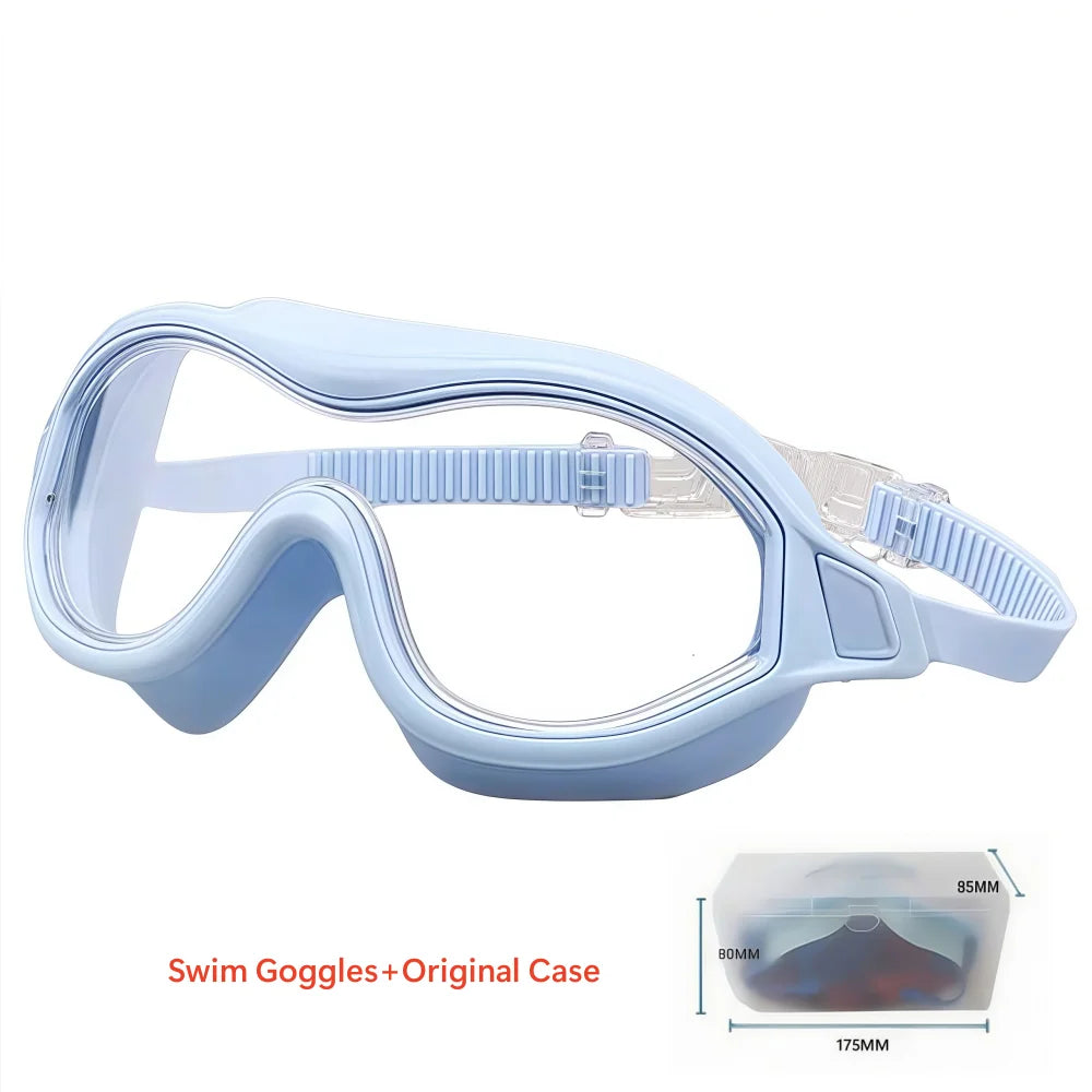 2PCS Large Frame Swimming Goggles Adult High-Definition Anti Fog Electroplated For Women Men  Silicone Anti Uv Goggles