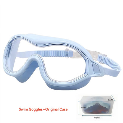 2PCS Large Frame Swimming Goggles Adult High-Definition Anti Fog Electroplated For Women Men  Silicone Anti Uv Goggles