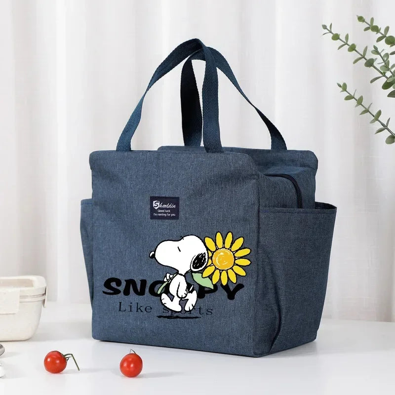 Snoopys Portable Lunch Drink Carrier Insulated Bag Fresh Cooler Pouch Food Thermal Box Tote Picnic Container Bags Cute Kids Gift