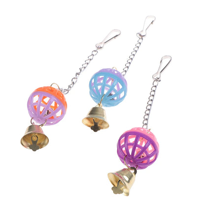 Cute Parrot Toys Pet Bird Parakeet Climb Bite Chew With Hanging Swing Bell Ball Bird Toy Pet Supplies For Parakeet Cockati