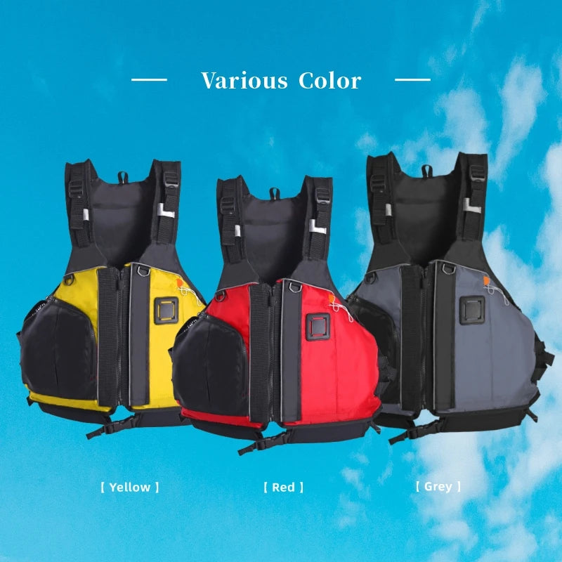 Jet Ski Life Vest for Men, Open-Sided, PFD Kayak Life Jacket, Survival Buoyancy Aids for Adults, 90 kg