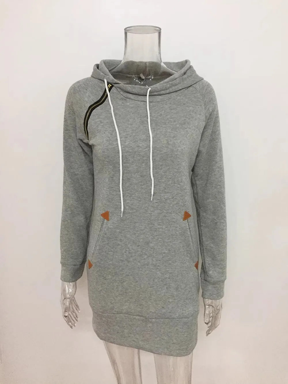2024 woman Women's Clothing Dresses hot selling new hooded zipper pullover mid length hoodie dress in 5 colors and size 6 Dress