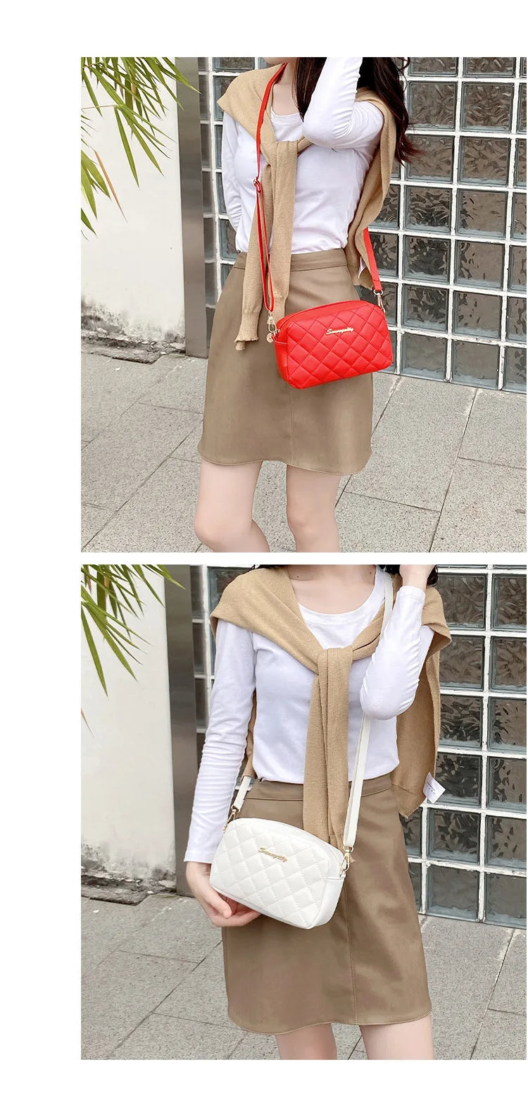 Tassel Small Messenger Bag For Women 2023 Trend Lingge Embroidery Camera Female Shoulder Bag Fashion Chain Ladies Crossbody Bags