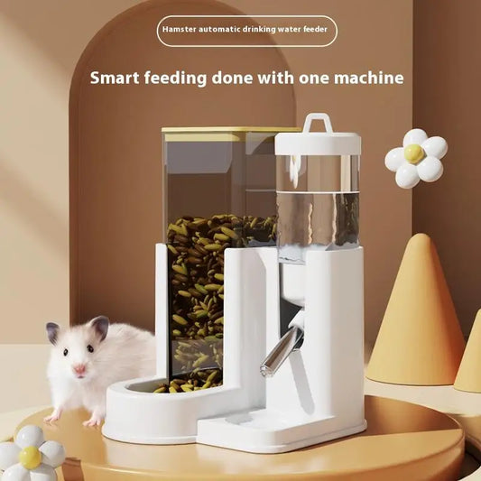 Large Capacity 2In1 Hamster Feeder And Waterer Leakproof Automatic Feeder Water Dispenser Leak Proof Food Small Pet Supplies