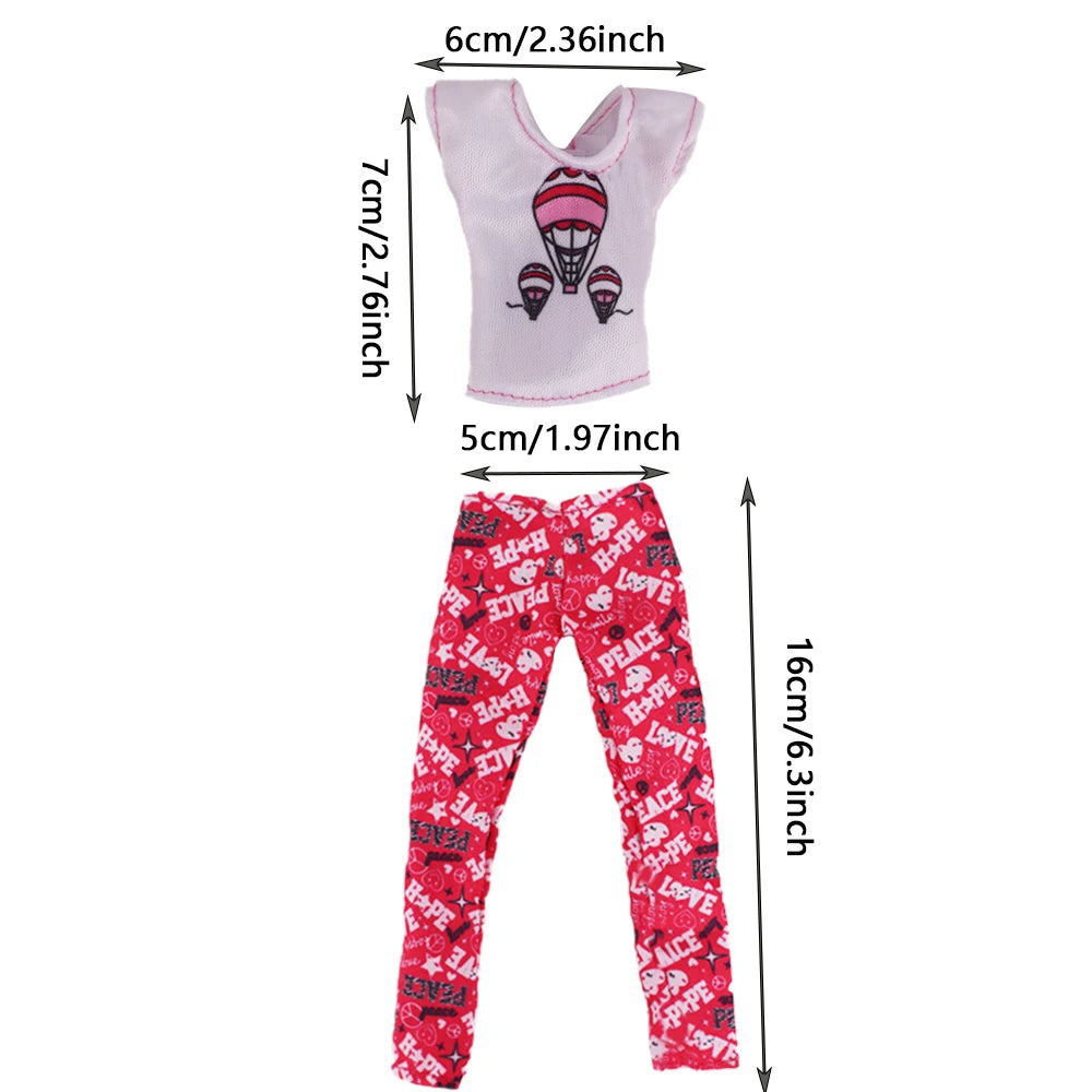 Fashion BJD Doll Clothes Top+pants(+Hats+shoes)Set Fit 30cm Doll&1/6 BJD Doll Clothing Accessories,Toys For Girls Gifts Festival