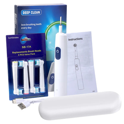 5 Modes Rotating Electric Toothbrush for Adults Smart Timer Deep Clean USB Rechargeable Tooth Brush with Replacement Heads