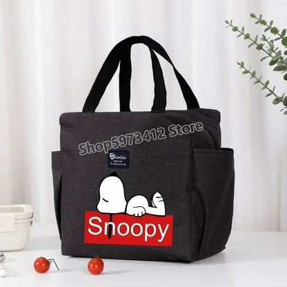Snoopys Portable Lunch Drink Carrier Insulated Bag Fresh Cooler Pouch Food Thermal Box Tote Picnic Container Bags Cute Kids Gift