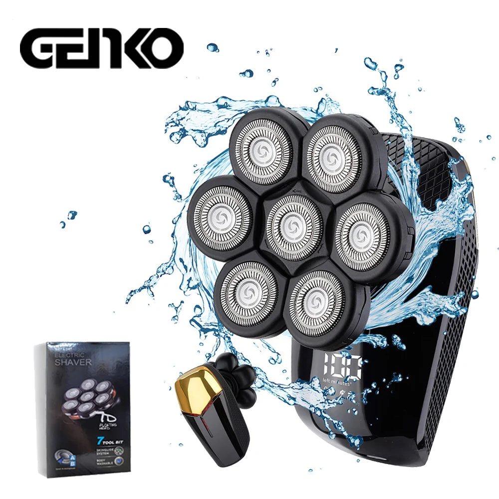 New Shaver For Men 7D Independently 7 Cutter Floating Head Waterproof Electric Razor Rechargeable Multifunction Trimmer For Men