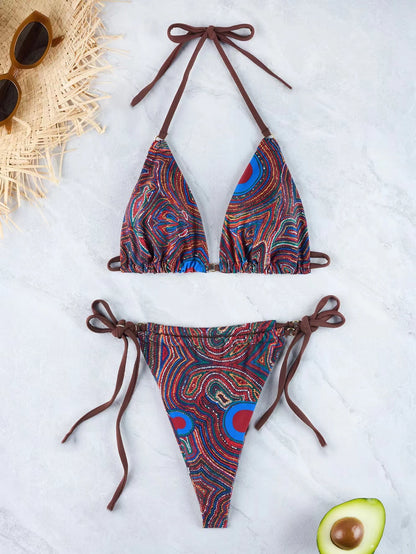 2026 Trikini Thong Bikini String Bandage Swimsuit Women Brazilian Swimwear Female Sexy Bathers Bathing Swimming Swim Suit