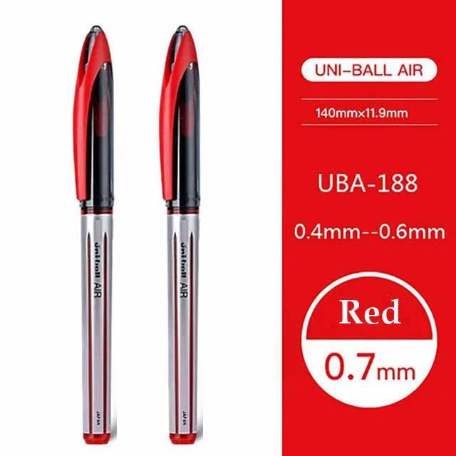 Uni Ball Air Micro Gel Rollerball Pen UBA-188 0.5/0.7MM Japanese Stationery Black Technology Straight Liquid Free Control Ink