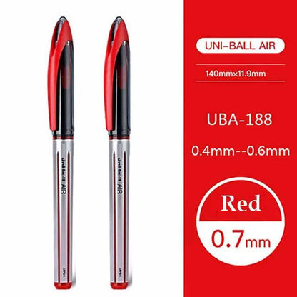 Uni Ball Air Micro Gel Rollerball Pen UBA-188 0.5/0.7MM Japanese Stationery Black Technology Straight Liquid Free Control Ink