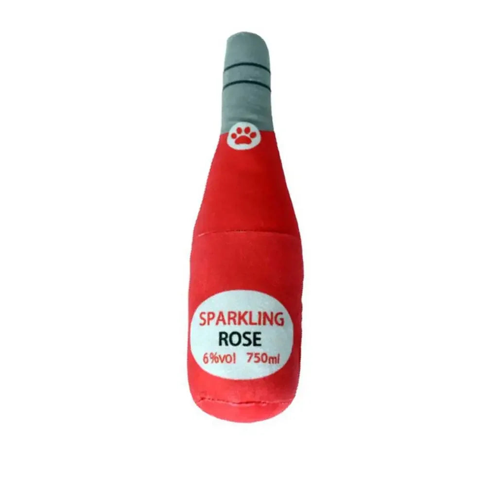 Interactive Dog Toys Champagne Wine Bottle Shape Pet Toy Plush Filled Vodka Toy Squeaky Bite-Resistant Pet Supplies Whisky