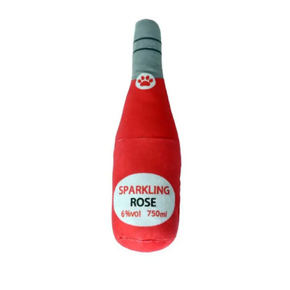 Interactive Dog Toys Champagne Wine Bottle Shape Pet Toy Plush Filled Vodka Toy Squeaky Bite-Resistant Pet Supplies Whisky