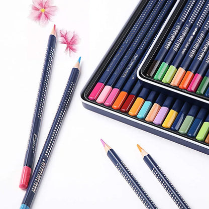 Professional Watercolor Pencil Set 12/36/48/72/120 Coloured Pencils Water Soluble Sketching Pencils with Brush Art Supplies