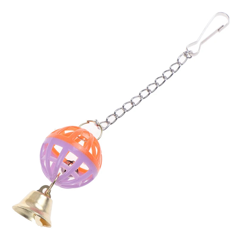 Cute Parrot Toys Pet Bird Parakeet Climb Bite Chew With Hanging Swing Bell Ball Bird Toy Pet Supplies For Parakeet Cockati