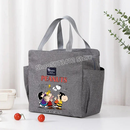 Snoopys Portable Lunch Drink Carrier Insulated Bag Fresh Cooler Pouch Food Thermal Box Tote Picnic Container Bags Cute Kids Gift