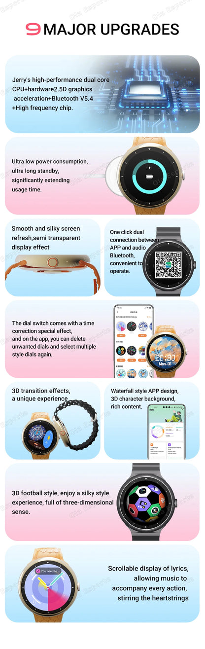Smart Watch 2.09-inch AMOLED Screen Bluetooth Call Compass Tracker Men Sports Watches Health Monitor Women Smartwatch Waterproof