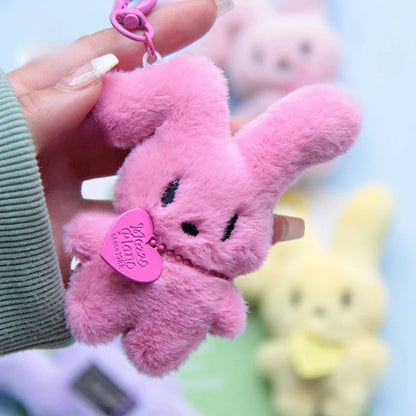 Kawaii Cartoon Rabbit Cute Plush Toys Doll Keychain Creative Backpack Pendant Decoration Kids Children Girls Boys Gifts