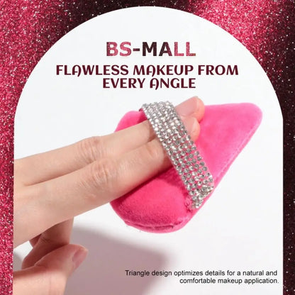 New Diamond Triangle Powder Puff Sponge Velvet Triangle Powder Puff Facial Beauty Soft Smooth Face Makeup Tool Makeup Sponge