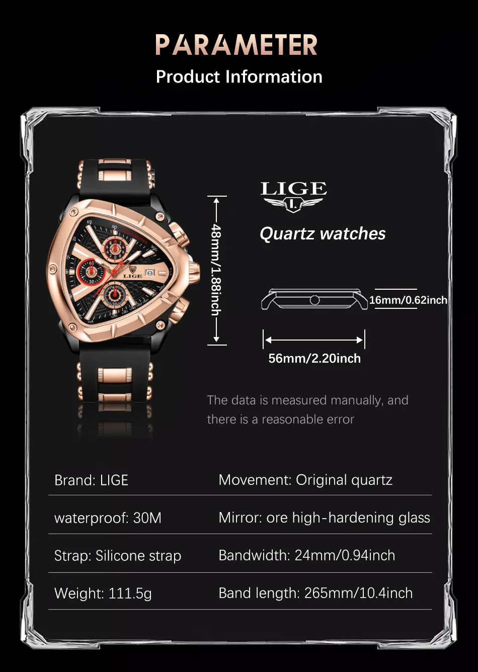 LIGE Original Luxury Men Watch Waterproof Sport Mens Quartz Wrist Watches Business Big Dial Wristwatches Relogio Masculino+BOX