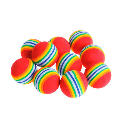 Rainbow Cat Toys Ball Interactive Cat Dog Play Chewing Rattle Scratch EVA Ball Training Balls Pet Toys Supplies