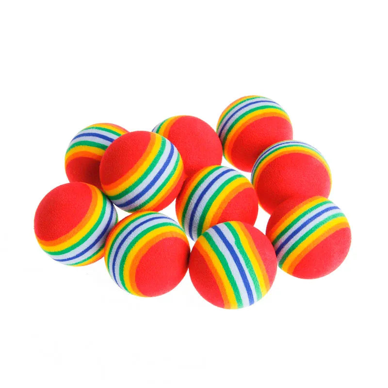 Rainbow Cat Toys Ball Interactive Cat Dog Play Chewing Rattle Scratch EVA Ball Training Balls Pet Toys Supplies