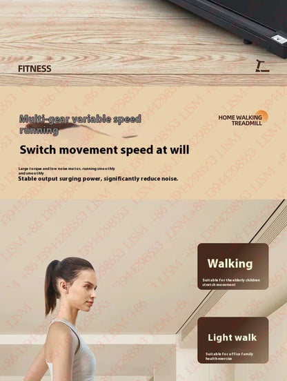 Household Flat Treadmill Indoor Mini Folding Silent Electric Shock-absorbed Flat Treadmill Simple Walking Pad Fitness Equipment